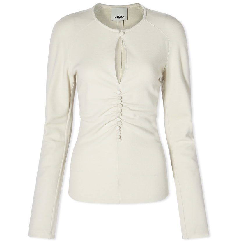 T-paita ISABEL MARANT Isabel Marant Dorine Long Sleeve Top Beige | HT0281FA-A4K22I-90BE