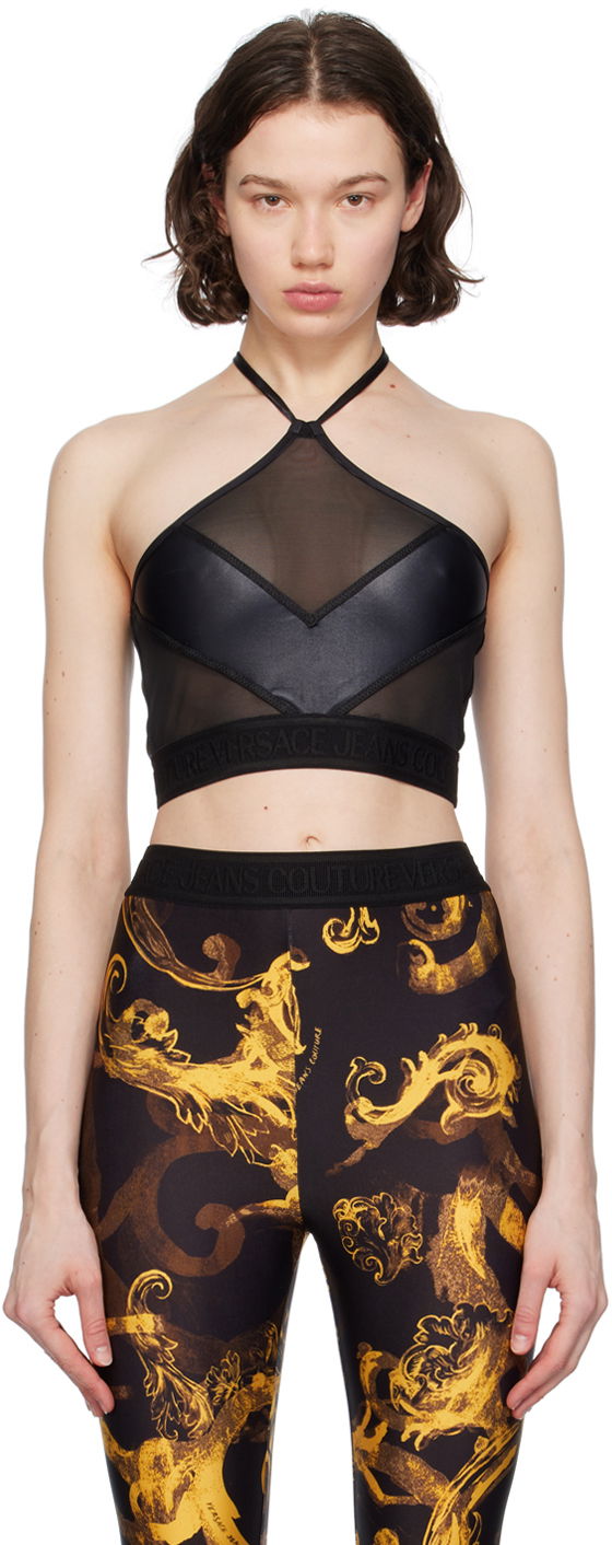 Tankkitoppi Versace Jeans Couture Black Paneled Tank Top Musta | E76HAM209_EJ0062
