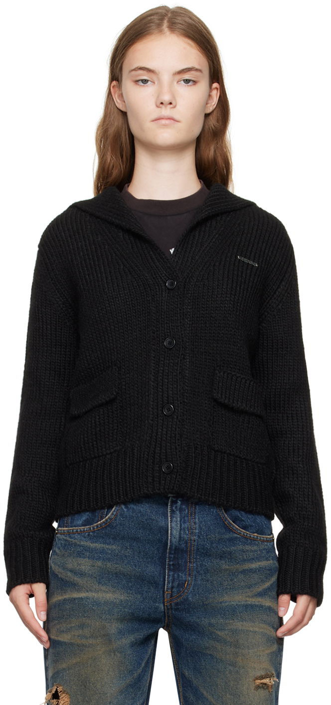 Villapaita We11done Sailor Knit Cardigan Musta | WD-KC2-24-632-W-BK
