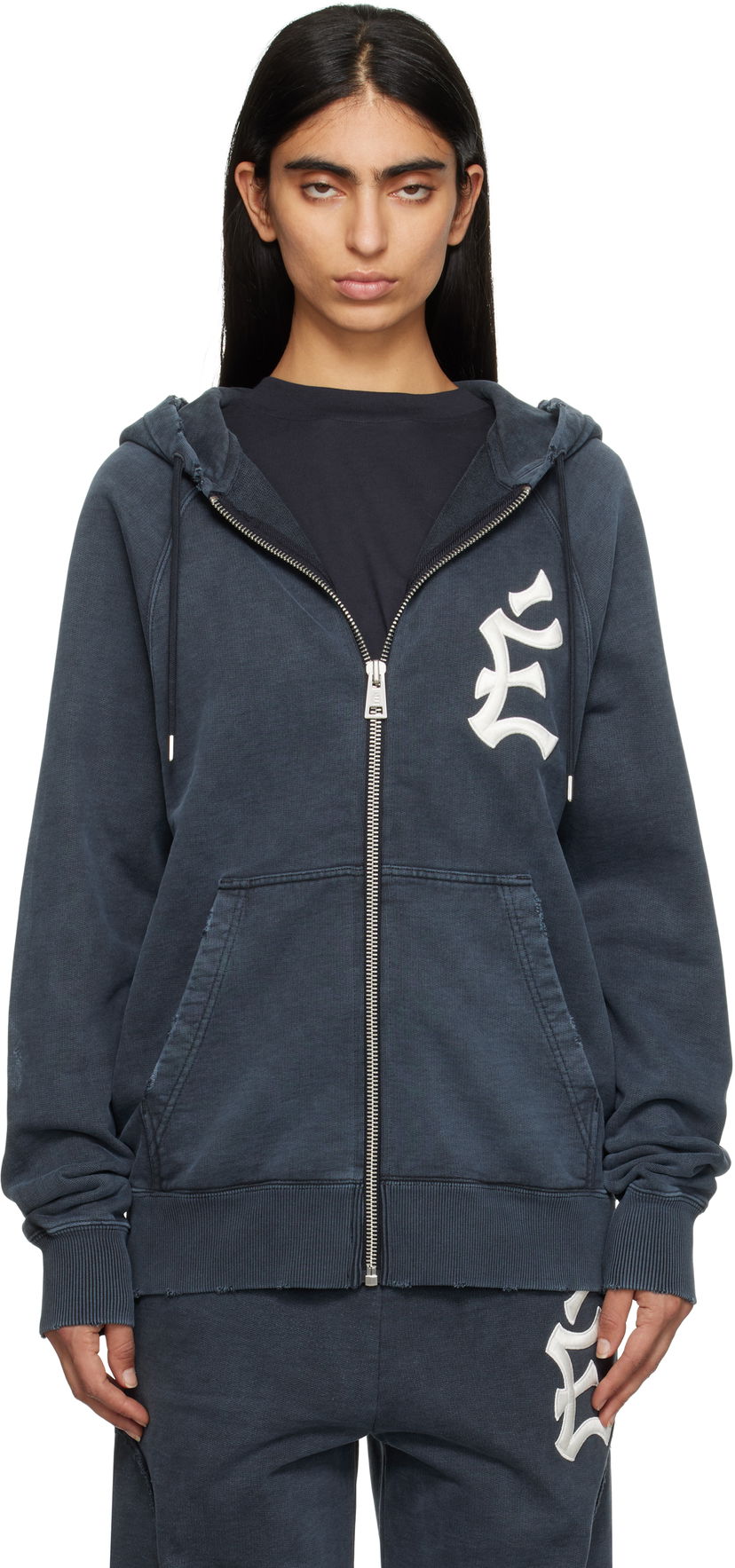 Huppari Études 'The City' Loose Fit Zip-Up Hoodie Sininen | H24MMSWE275-44