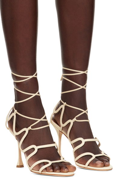 Asusteet Manolo Blahnik Manolo Blahnik Fawda Heeled Sandals Beige | 125-2839, 3