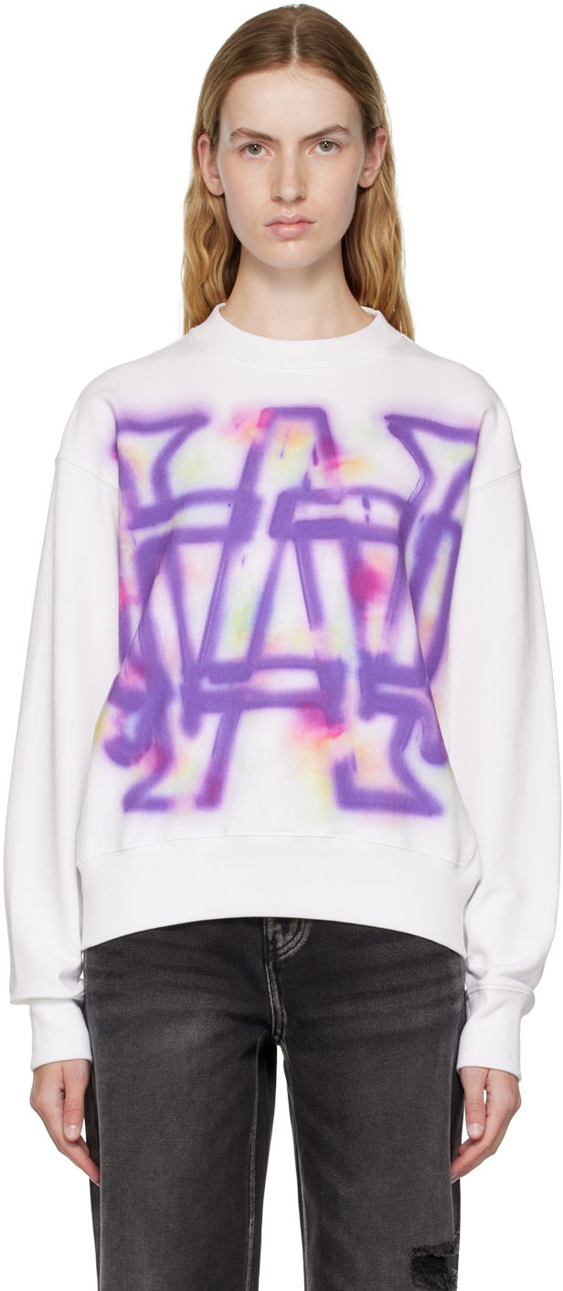 Villapaita We11done We11done Rainbow Symbol Sweatshirt Valkoinen | WD-TS3-22-829-U-WH