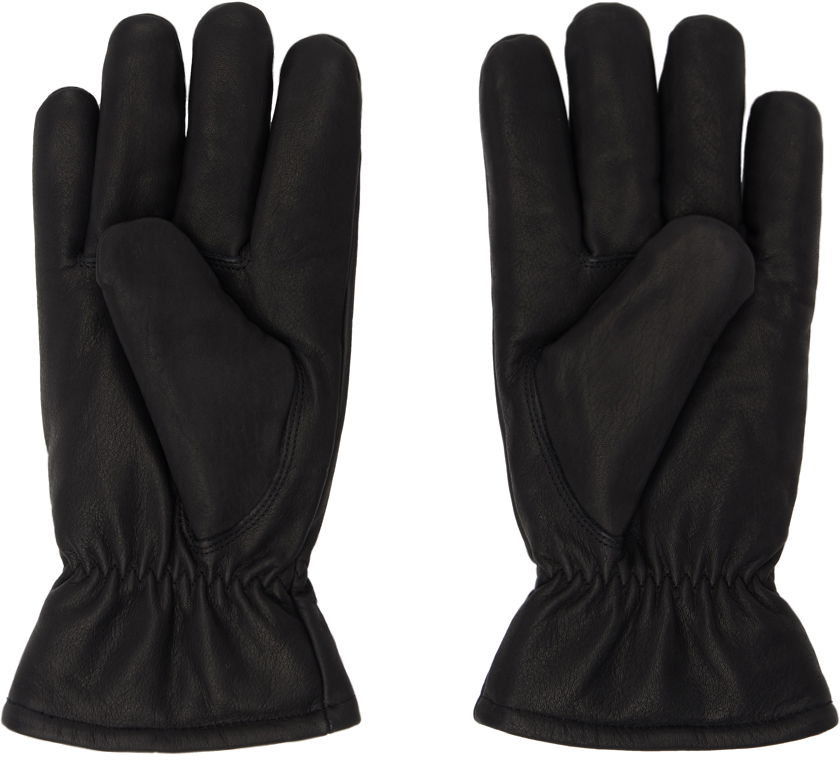 Käsineet Carhartt WIP Leather Gloves With Elastic Wrist Musta | I030900, 1