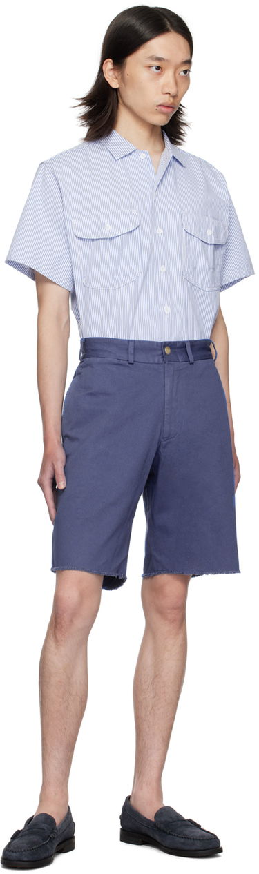 Shortsit BEAMS Beams Plus Plain Front Shorts Sininen | 3825-0070-791, 3