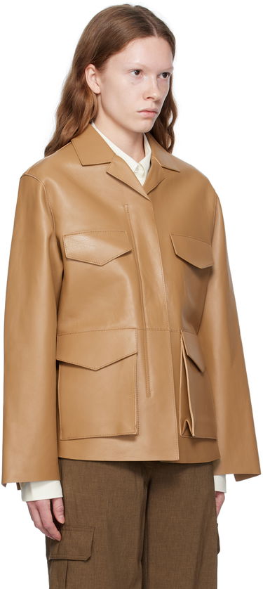 Takki TOTEME Army Leather Jacket Beige | 233-108-737, 1