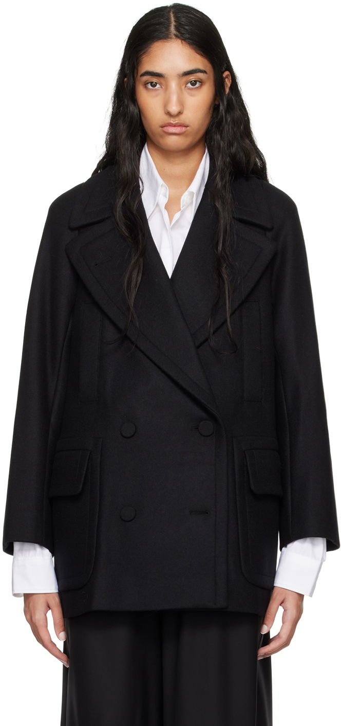 Takit Dries Van Noten Black Wool Coat Musta | 242-010206-9223