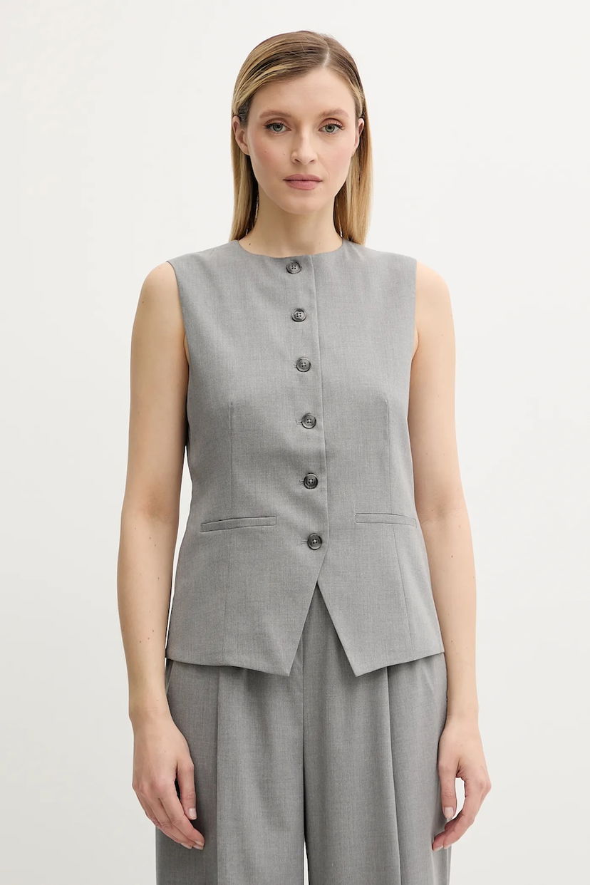 Liivi Samsoe Samsoe SARUMA Single-breasted Sleeveless Vest Harmaa | F25200048