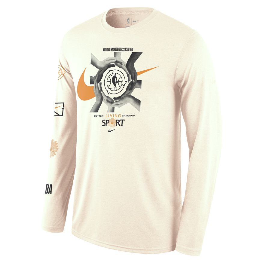 T-paita Nike Team 31 Courtside Long-Sleeve Tee Beige | DN3902-901, 0