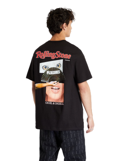 T-paita Pleasures Rolling Stone T-Shirt Musta | P23SU056 BLACK
