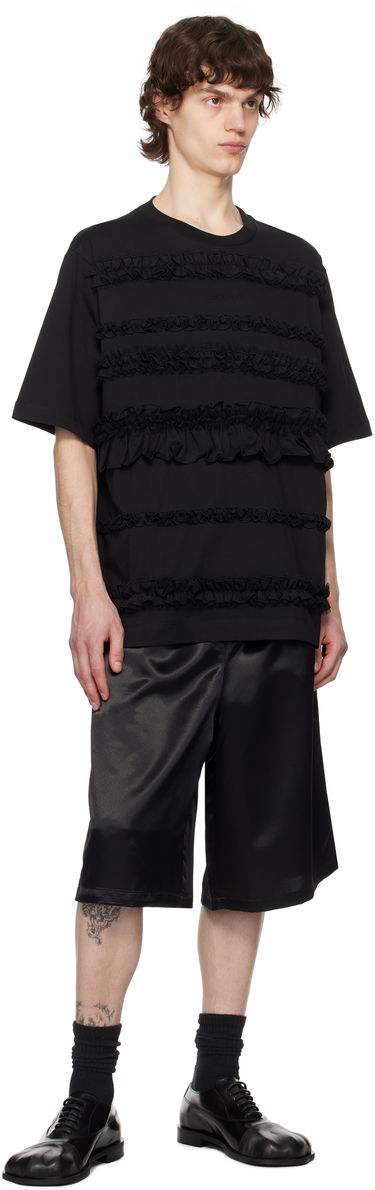 T-paita Simone Rocha Simone Rocha Ruffle Frill T-Shirt Musta | 5325 0553, 3