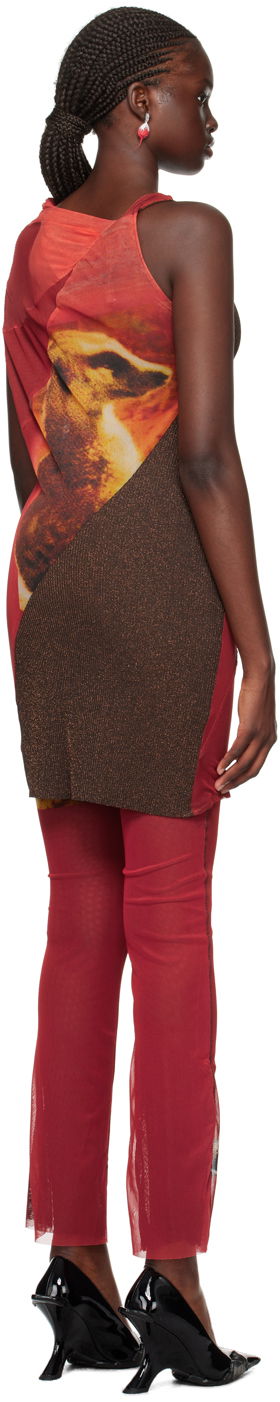 Mekko Ottolinger Ottolinger Cat Print Mesh Mini Dress Punainen | 102601, 2