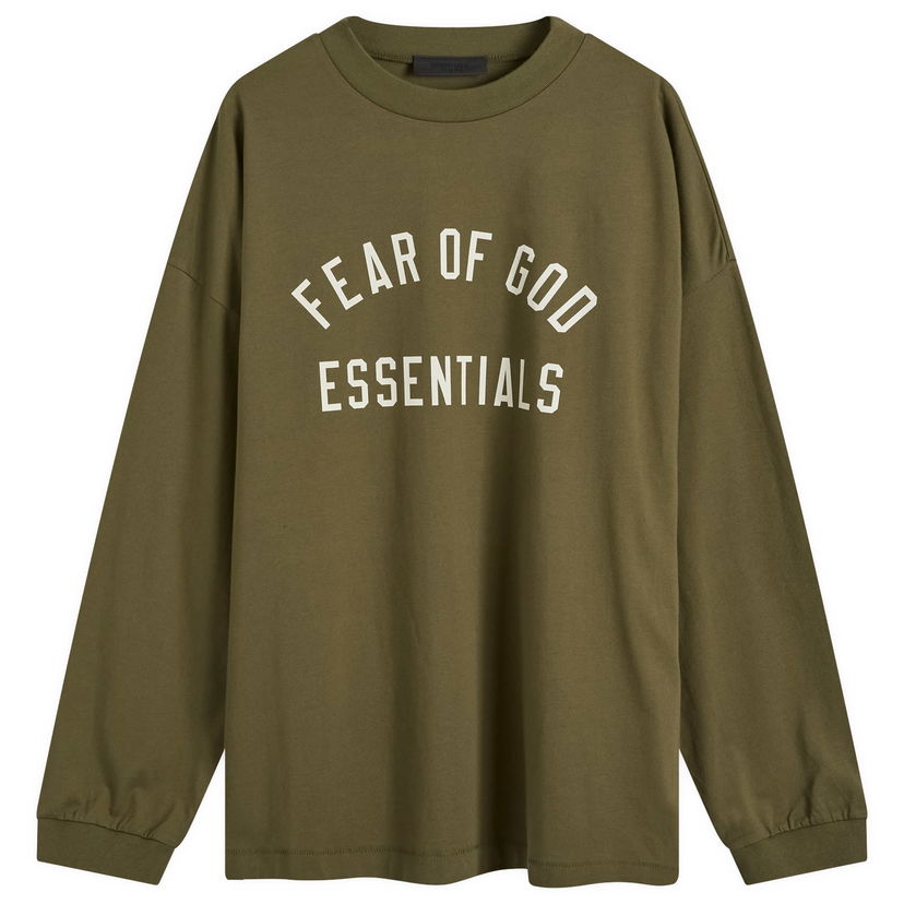 T-paita Fear of God Essentials Long Sleeve T-Shirt Vihreä | 125BT244205F