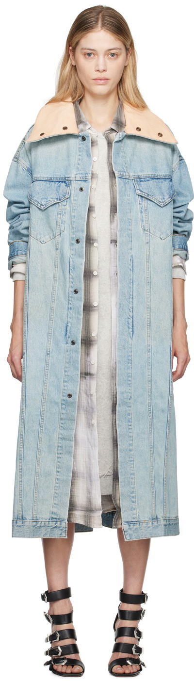 Parka R13 R13 Kat Long Denim Jacket Sininen | R13W5169-D245A