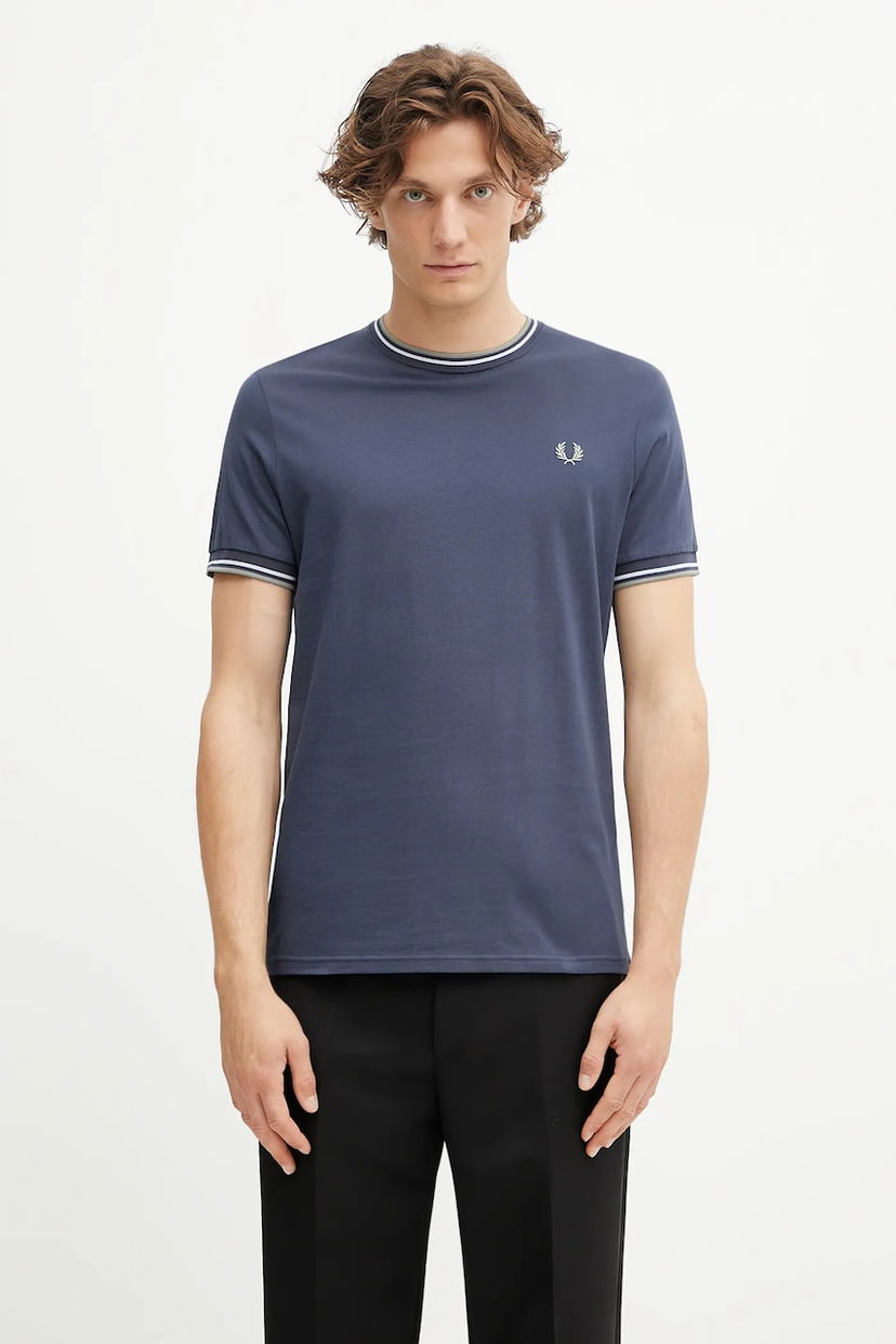 T-paita Fred Perry Fred Perry Tipped Ringer T-Shirt Tummansininen | M1588V
