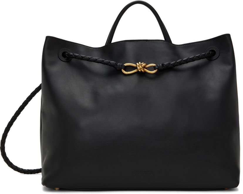 Kangaskassi Bottega Veneta Large Andiamo Leather Tote Musta | 806010 V4O92