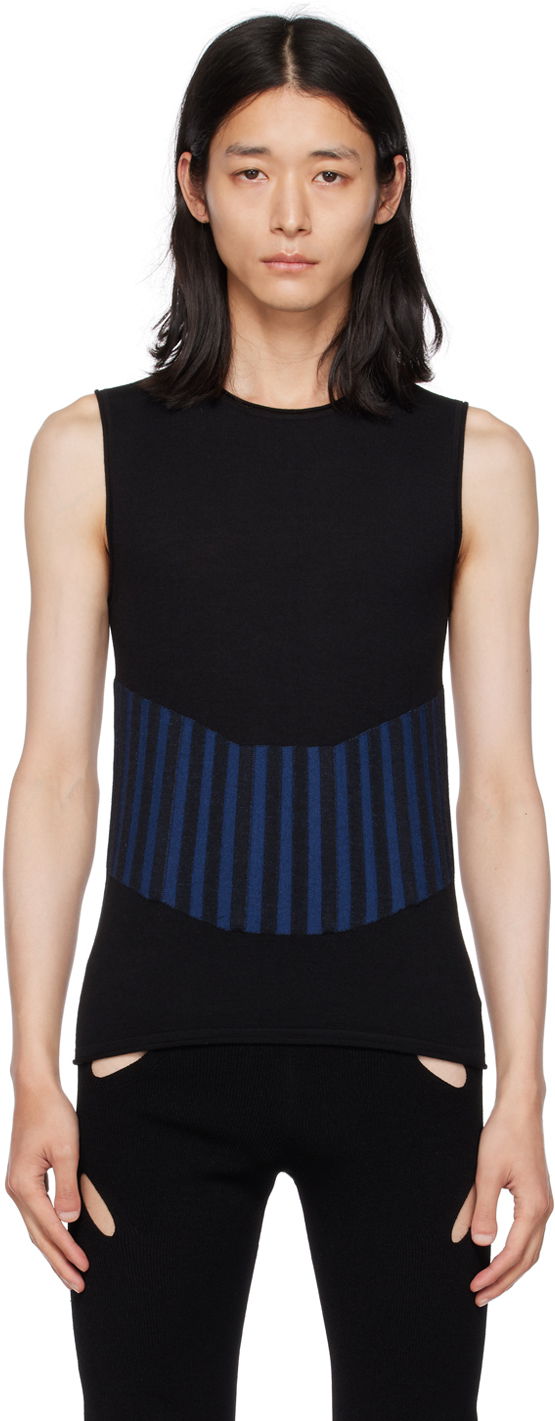 Tankkitoppi Dion Lee Ribbed Knit Tank Top Musta | C7103F22