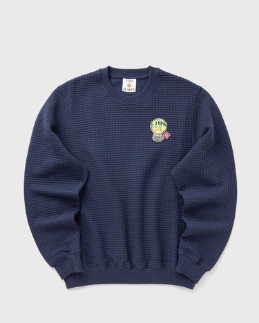 Huppari Casablanca Grid Laurel Patch Sweatshirt Tummansininen | AW25-JTP-420-02, 0