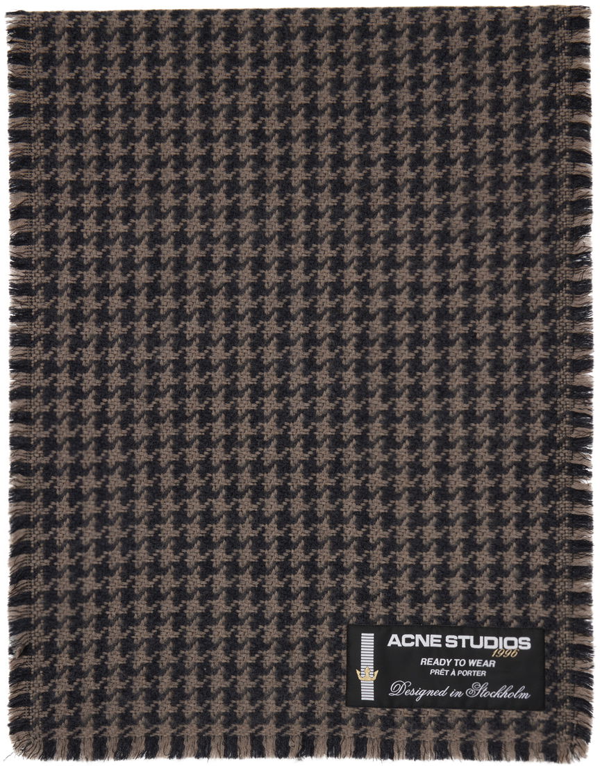 Huivi Acne Studios Houndstooth Scarf Harmaa | CA0264-, 0