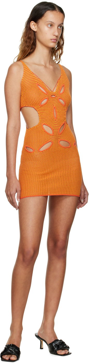 Mekko GUIZIO Guizio Knit Mini Dress Oranssi | MD 1, 3