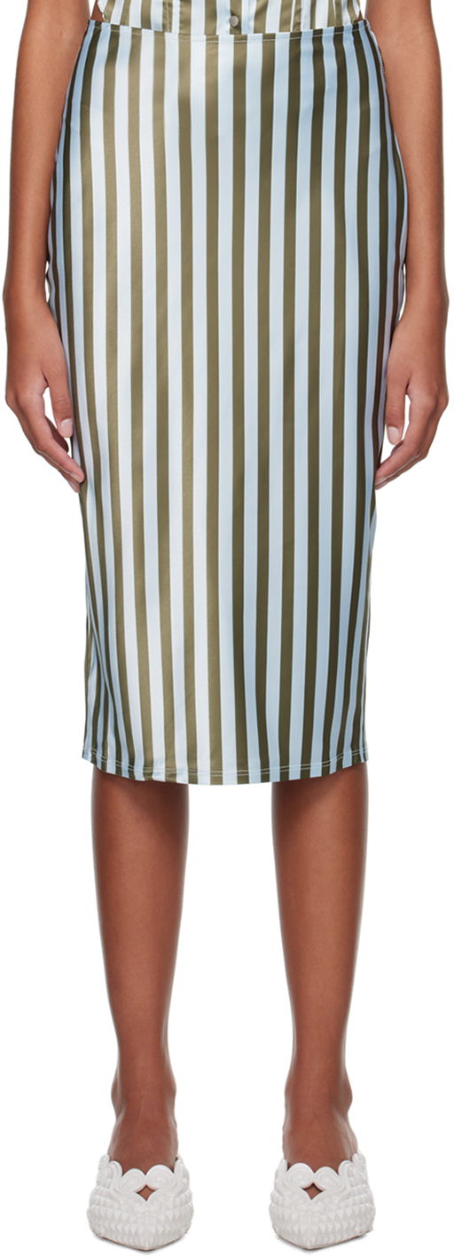 Hame Miaou Miaou Verona Striped Midi Skirt Sininen | 4033SS3DVG