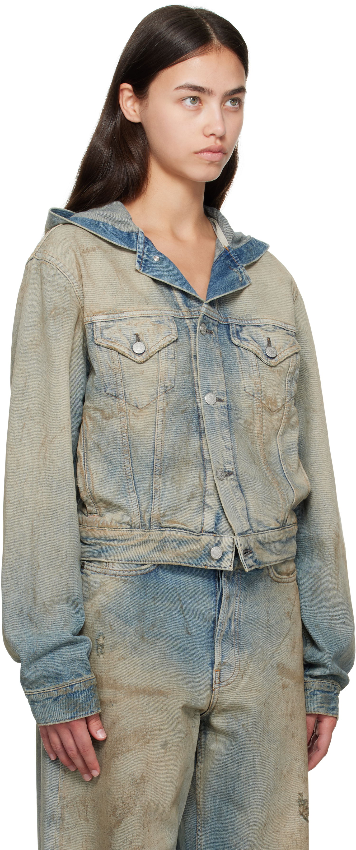 Takki Acne Studios Acne Studios Hooded Denim Jacket Sininen | C90199-, 1