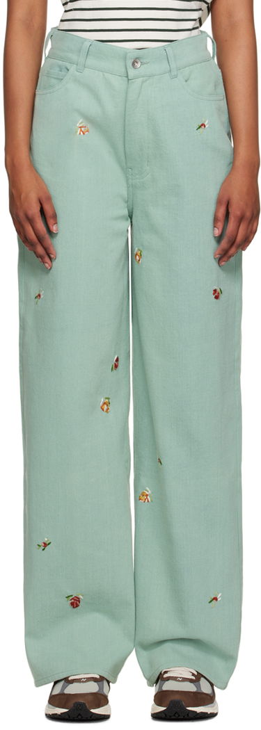 Jeans YMC YMC Embroidered Papa Jeans Vihreä | Q4UAF, 0