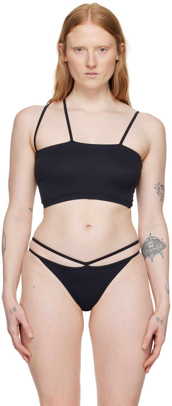 Rintaliivit Baserange Asymmetrical Bikini Top Musta | SWNT-PA-000