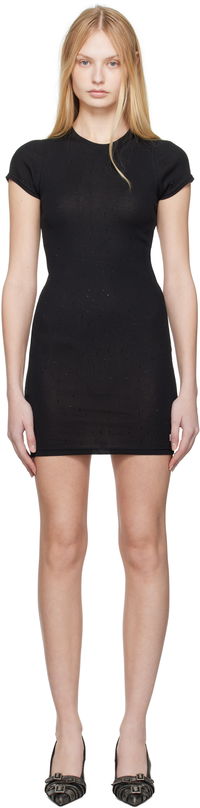 Alexander Wang Crystal-Embellished Short-Sleeve Minidress