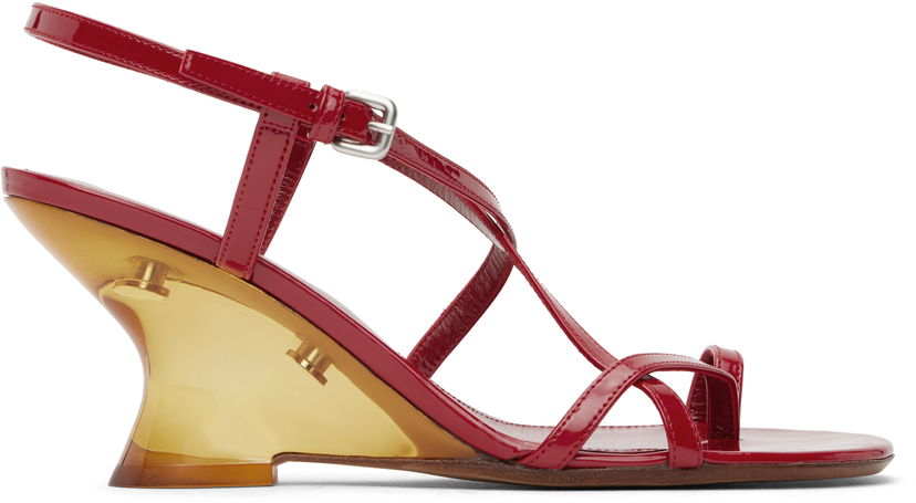 Kengänhoito Dries Van Noten Dries Van Noten Patent Leather Heeled Sandals Punainen | WS251-1644-189