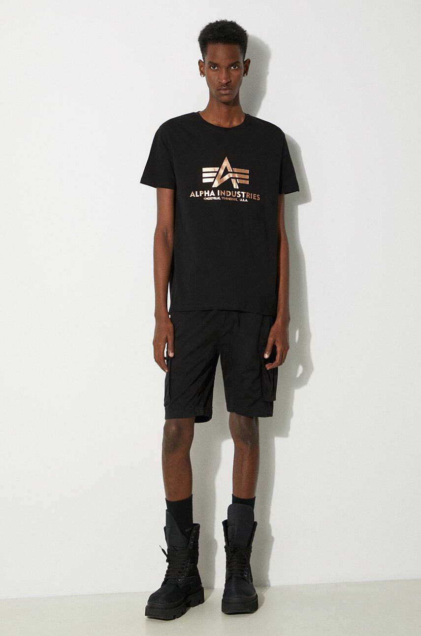 T-paita Alpha Industries Basic Fool Print T-Shirt Musta | 100501FP.365, 1