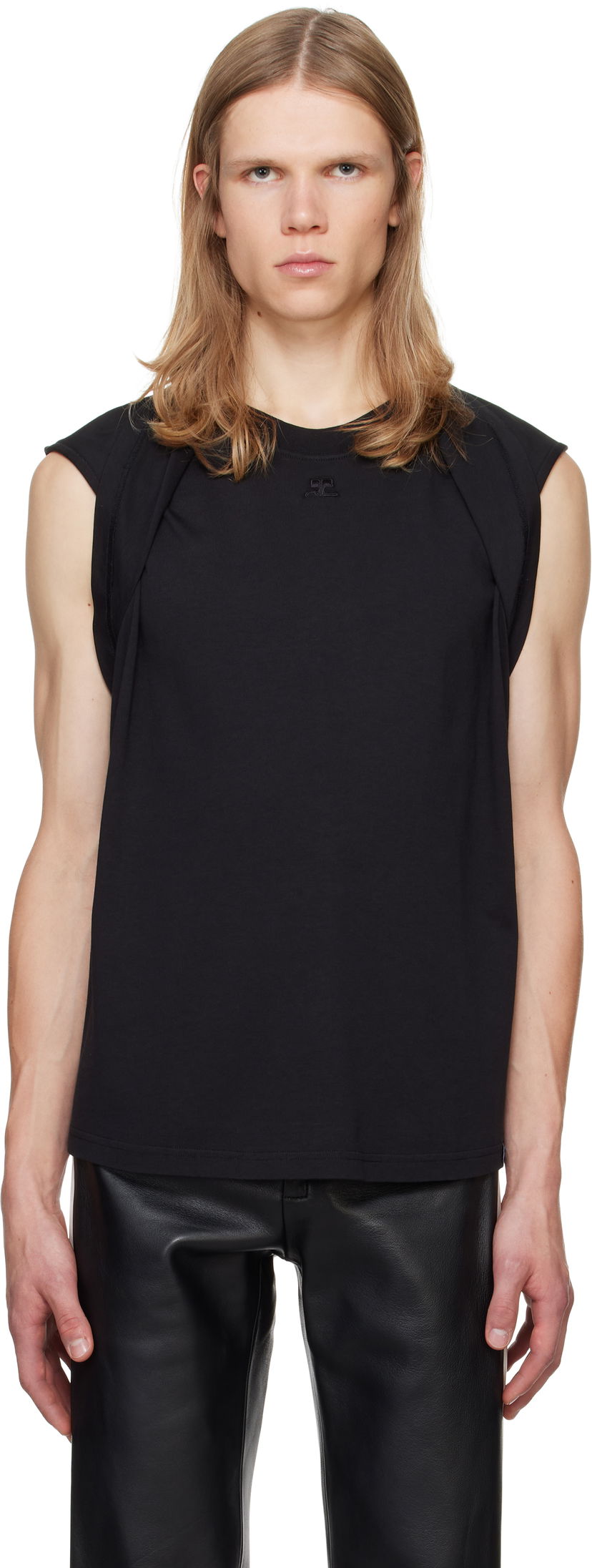 Tankkitoppi Courrèges Courrèges Draped Tank Top Musta | 324JDE081JS0107