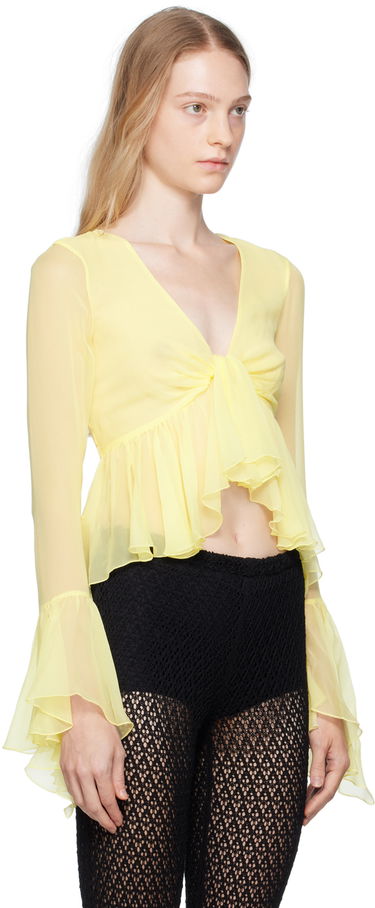 Paita Blumarine Blumarine Ruffled Tie-Front Blouse Vaaleanpunainen | P344C005A, 4