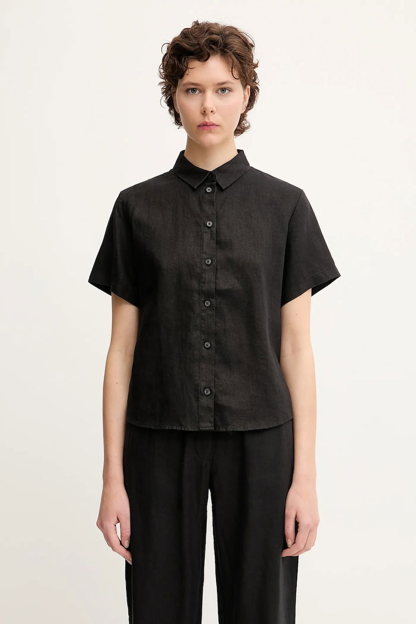 Paita Samsoe Samsoe Samsoe Samsoe MINA Linen Regular Fit Collared Shirt Musta | F23900009