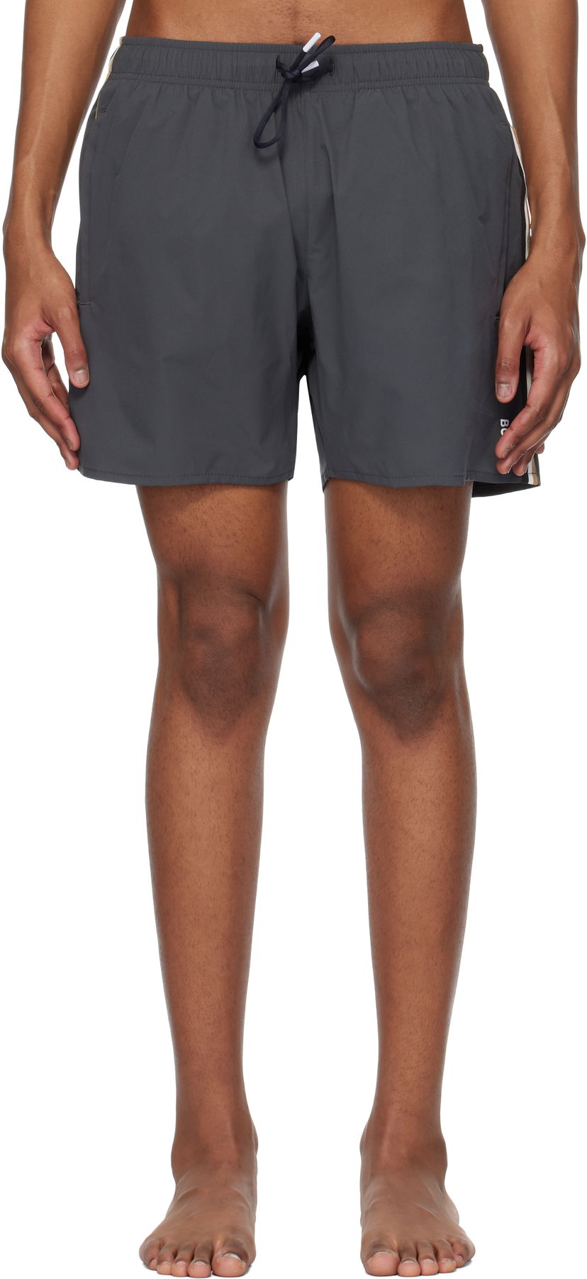 Uimapuvut BOSS Signature Stripe Swim Shorts Harmaa | 50528291