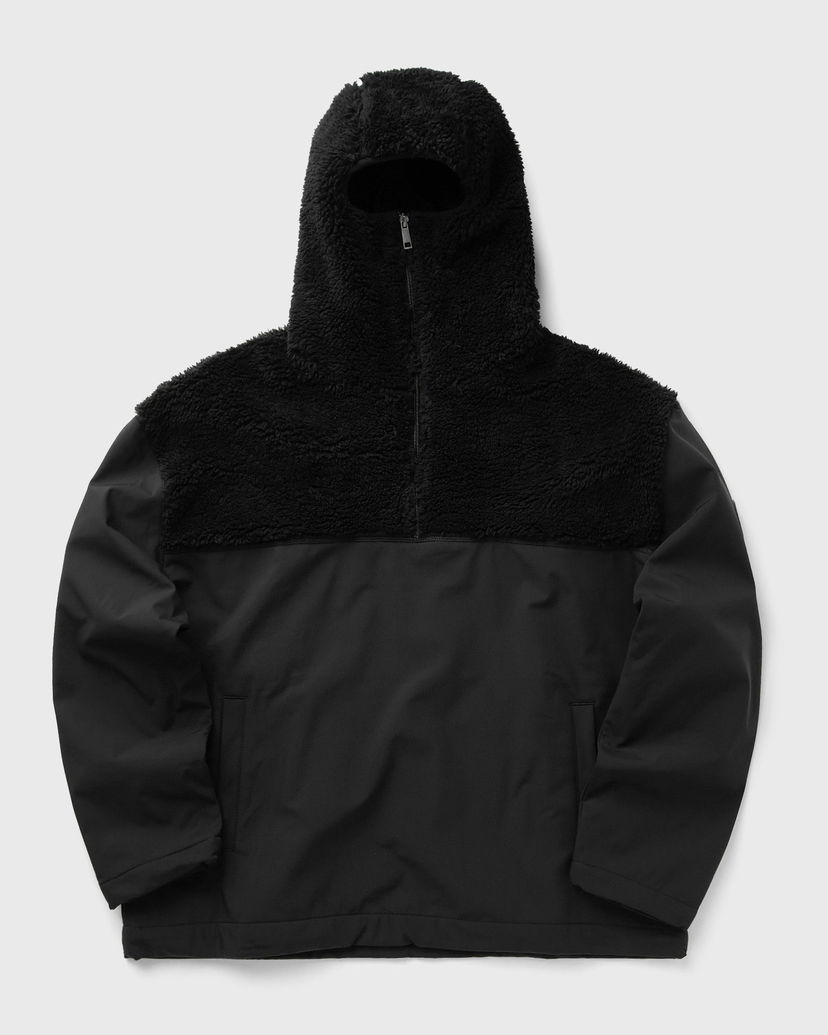 Huppari DAILY PAPER Half-Fleece Hoodie with Zippered Neck Musta | 2423076