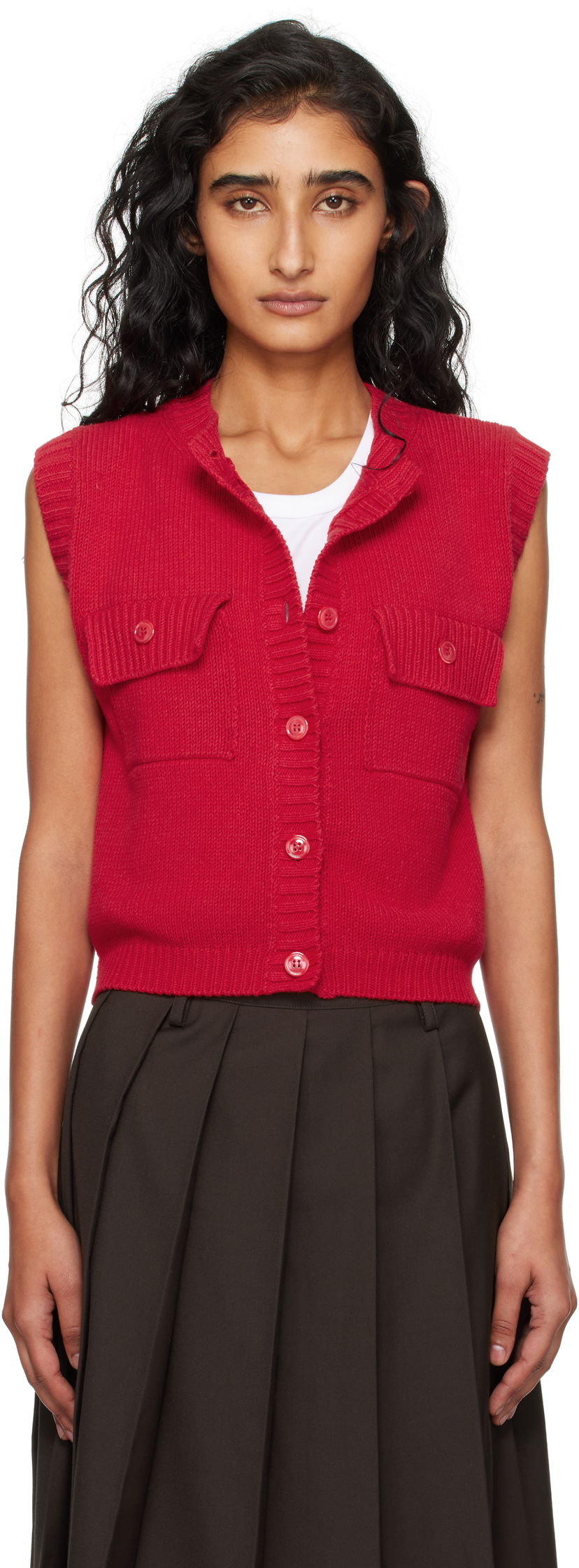 Liivi Max Mara Max Mara Caprara Knit Vest Punainen | 2525356031600