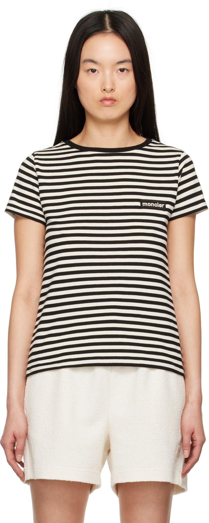 T-paita Moncler Moncler Striped T-Shirt Musta | K10938C0004989AZC