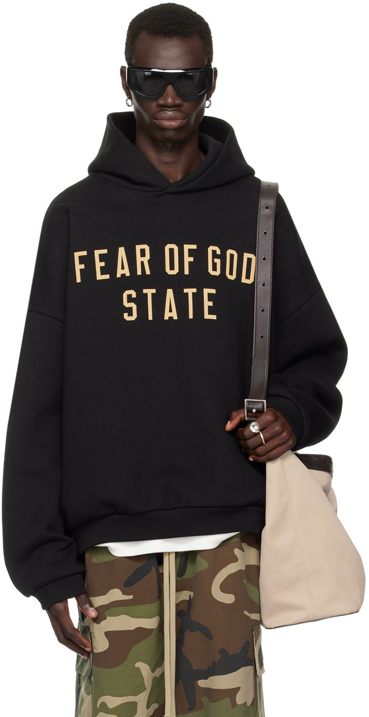 Huppari Fear of God Fear of God ESSENTIALS Printed Logo Hoodie Musta | 192BT246250F