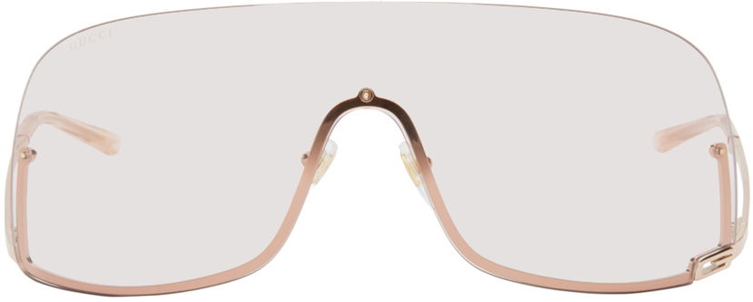 Aurinkolasit Gucci Gold Mask-Shaped Sunglasses Metallinen | GG1560S