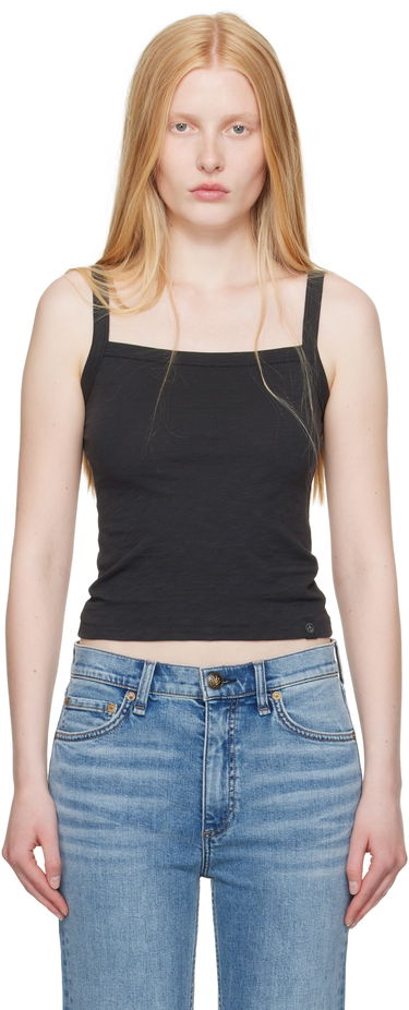 Tankkitoppi rag & bone Rag & Bone Slub Square Neck Tank Top Musta | WCC25ST010CH10, 0