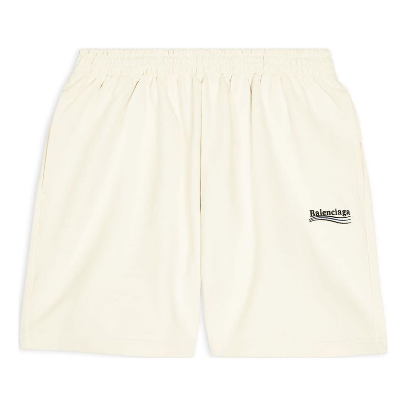 Shortsit Balenciaga Political Campaign Sweat Shorts Beige | 676137TKVI98962