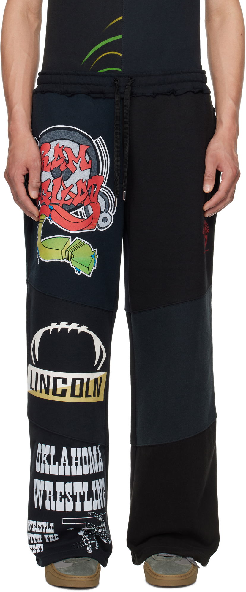 Verryttelyhousut Marine Serre Marine Serre Regenerated Graphic Patchwork Sweatpants Musta | UPA051B UJER0007