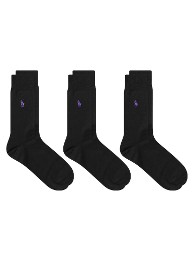 Sukat Polo by Ralph Lauren Mercerized Sock - 3 Pack Musta | 449653635005
