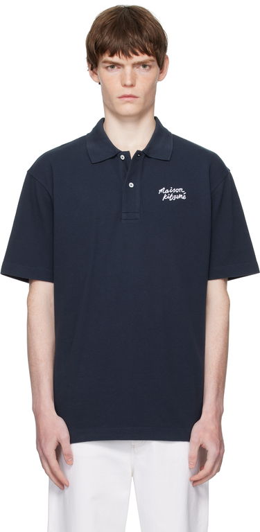 Poolopaita MAISON KITSUNÉ Handwriting Comfort Polo Tummansininen | MM00201KP0001, 0