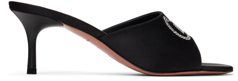Asusteet Amina Muaddi Amina Muaddi 'Bella' 60 Heeled Sandals Musta | BELLA SLIPPER 60 BLOCK SATIN