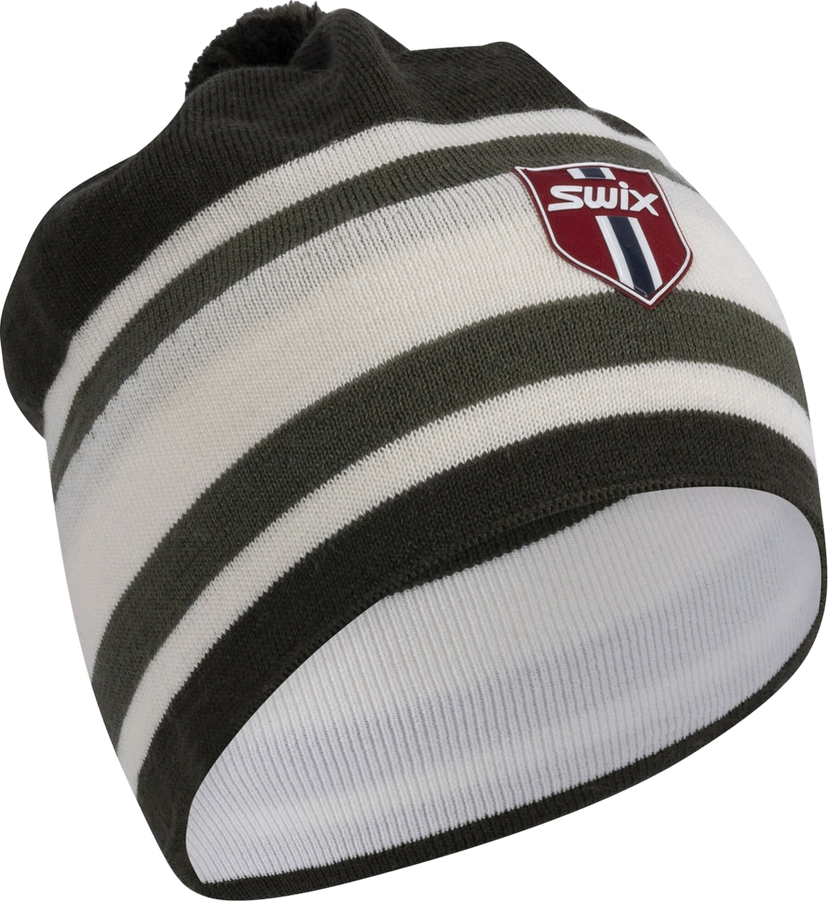 Pipo SWIX Tradition Light Striped Beanie Valkoinen | 46450-48005