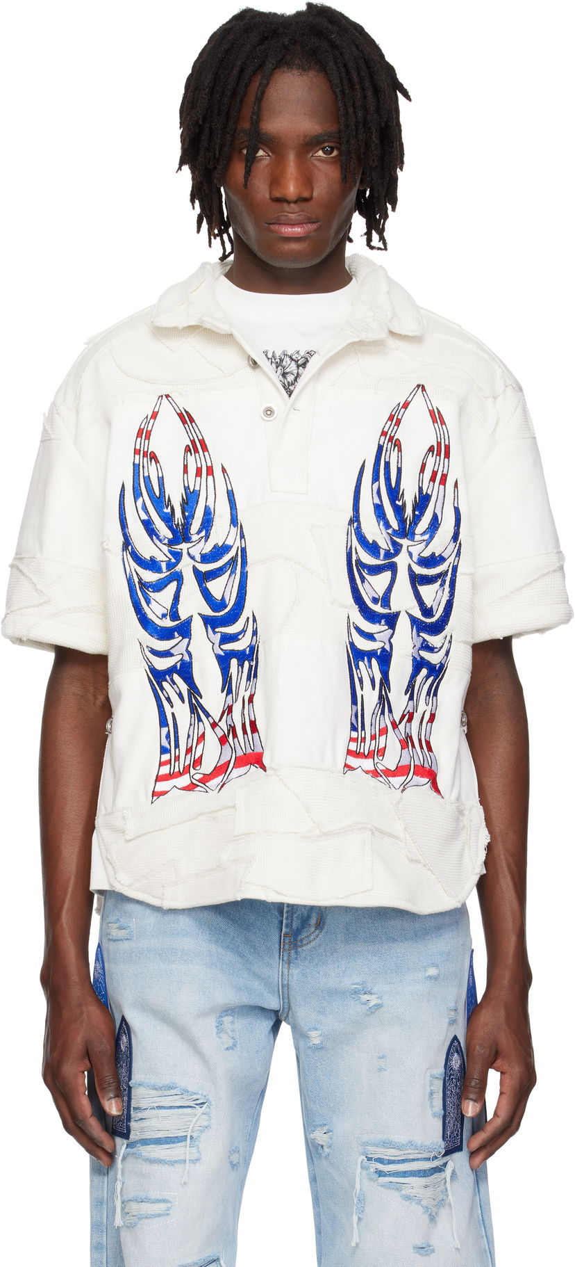 Poolopaita Who Decides War Who Decides War Winged Glory Polo Valkoinen | 1110250019SS25