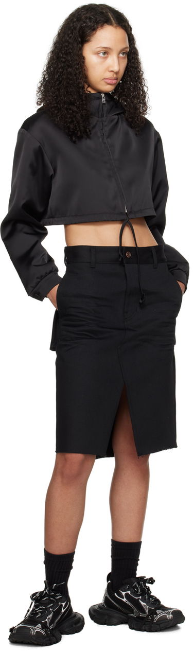 Takki We11done We11done Cropped Track Jacket Musta | WD-JP0-24-091-W-BK, 3