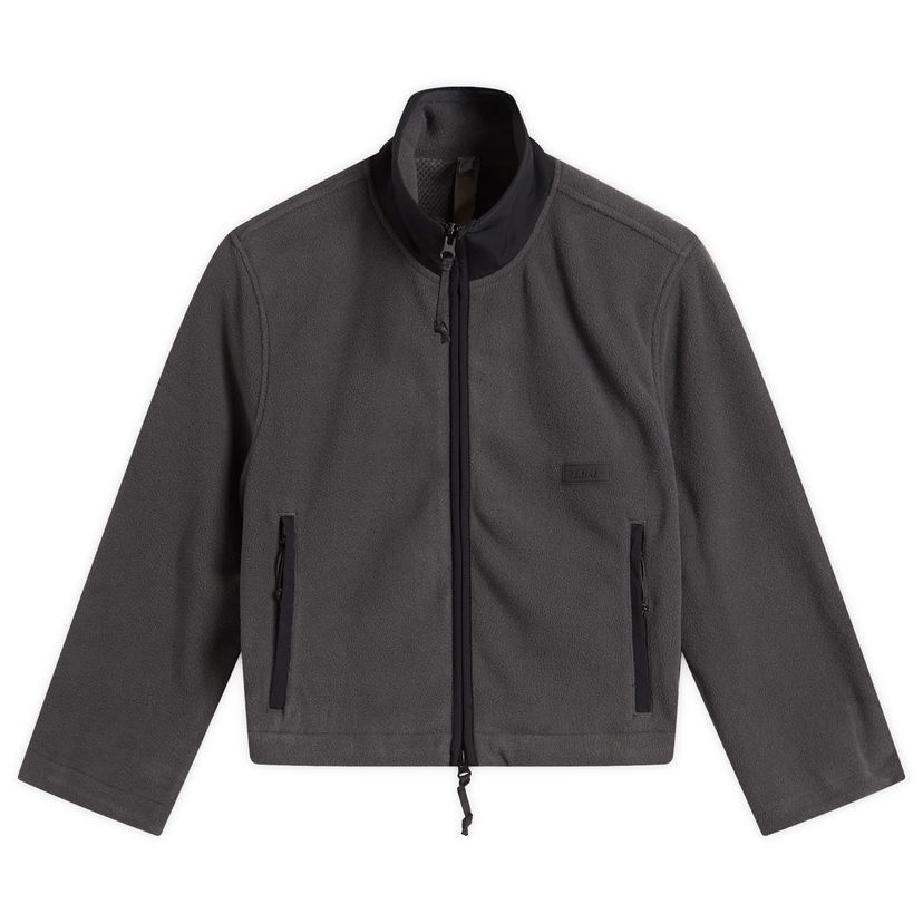 Takki SKIMS Fleece Lounge Shrunken Full-Zip Jacket with Stand Collar and Zippered Pockets Harmaa | ZU-ZUP-9935W-ASH