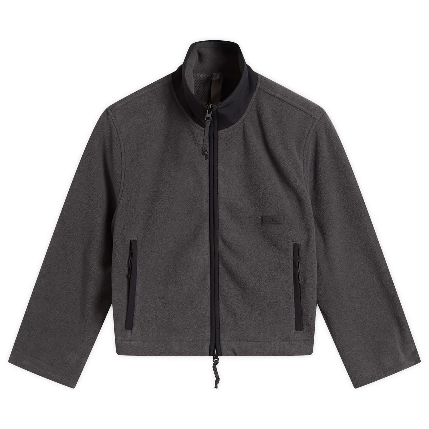 Takki SKIMS Fleece Lounge Shrunken Full-Zip Jacket with Stand Collar and Zippered Pockets Harmaa | ZU-ZUP-9935W-ASH, 0